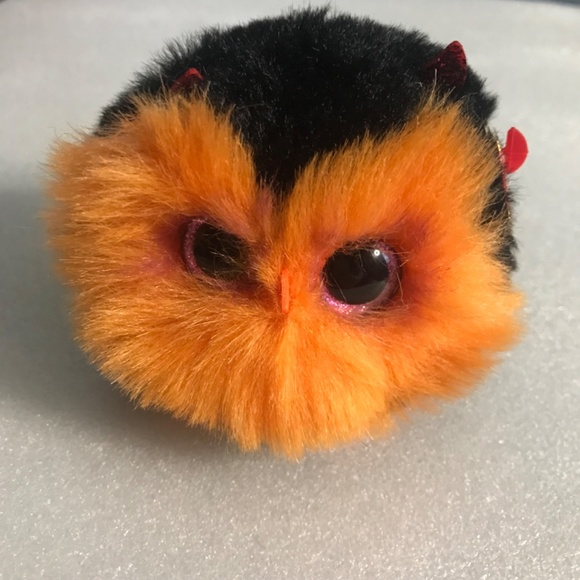 Ty Puffies (Beanie Balls) - WHODINI the 2023 Halloween Orange Owl (3 inch) - Picture 2 of 16